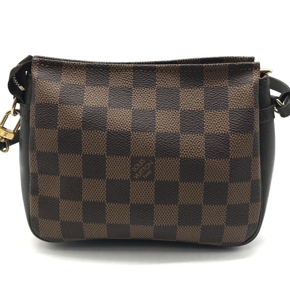 Louis Vuitton Damier Trouse Makeup Pouch Canvas Leather Black Brown - Picture 3 of 13